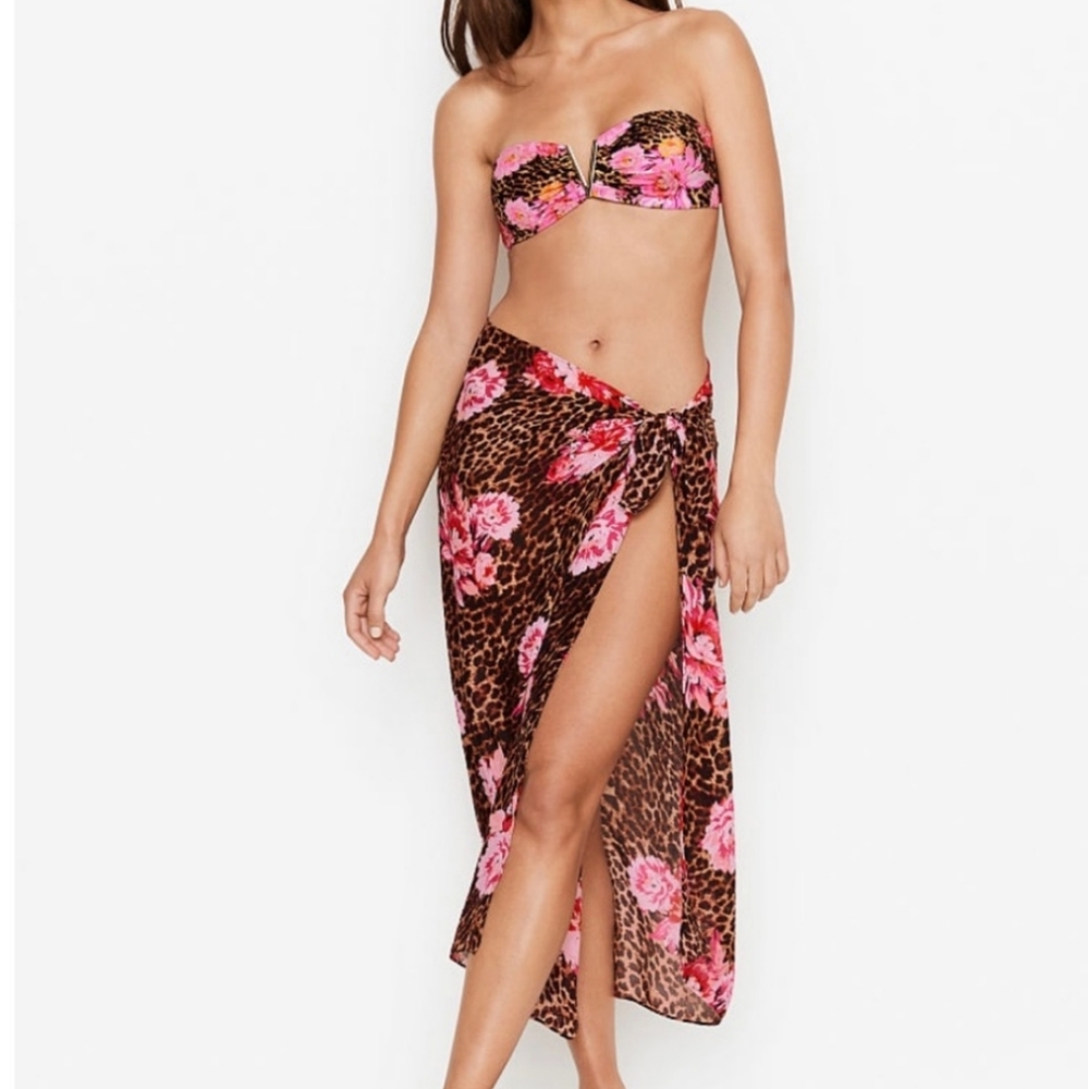 NWT Victoria's Secret Floral Cover Up Sarong - Picture 1 of 4